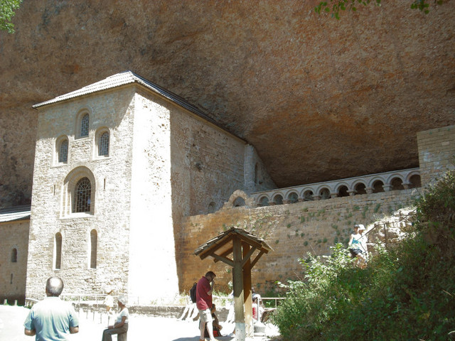 Saint John of the Rock, San Juan de la Pena Monastery in Aragon, northern Spain, on the pilgrimage route...