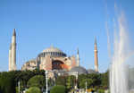 ...Hagia Sophia was built by Emperor Justinian in 536. The very first Constantinople church was constructed by first Christian Roman Emperor, Constantine/Constantinus, in 347AD.
