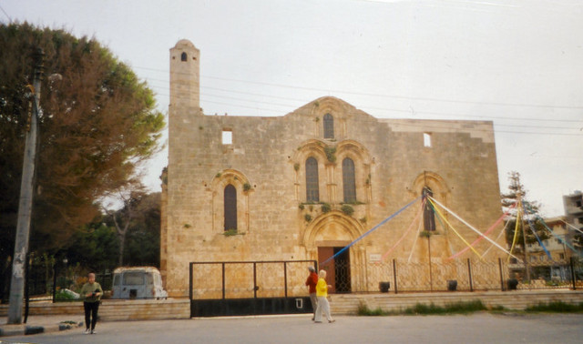 The 12th Century Crusader Cathedral of Our Lady of Tortosa in the western coastal town of Tartus.