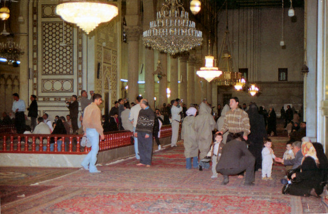 ...In 2001, after an open-air mass for 35,000 people, the Pope made an historic visit to the Umayyad Mosque where he was greeted by the Grand Mufti...
